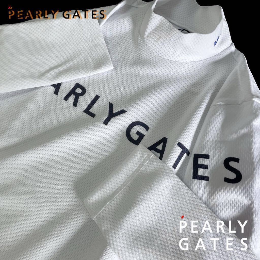 PEARLY GATES】ゼブラメッシュダンボール 長袖 ハイネックカットソー