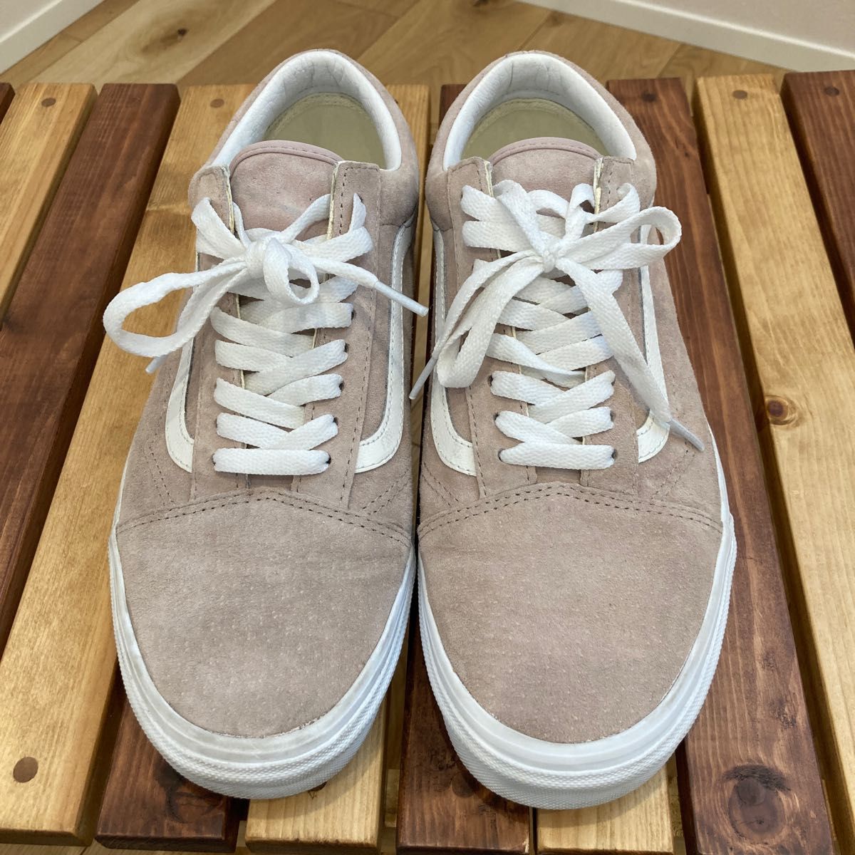 美品！USA企画ヴァンズ/オールドスクール/VANS/スウェード/ベージュ/グレー/バンズ