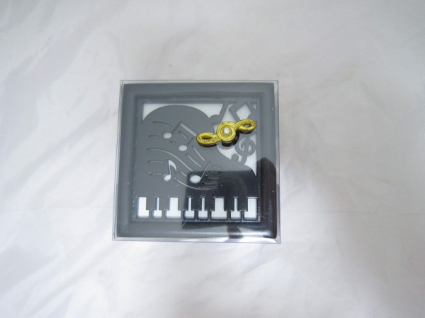 木製Aメロディ オルゴール 音符とピアノ ブラック G-6197BK [cxq_画像1