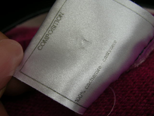  Chanel beautiful goods * pretty short cardigan cashmere thin 100% pink × navy 