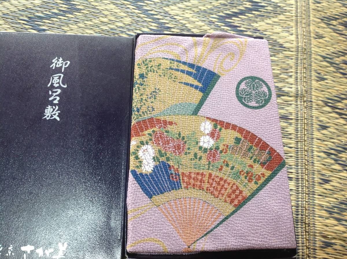  unused! capital ., wistaria color,.., furoshiki, fan pattern,.. beautiful 