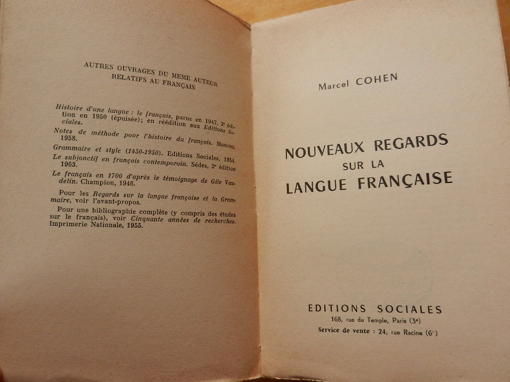 古い洋書・フランス語[NOUVEAUX REGARDS SUR LA LANGUE FRANAIS/MARCEL COHEN]の画像7