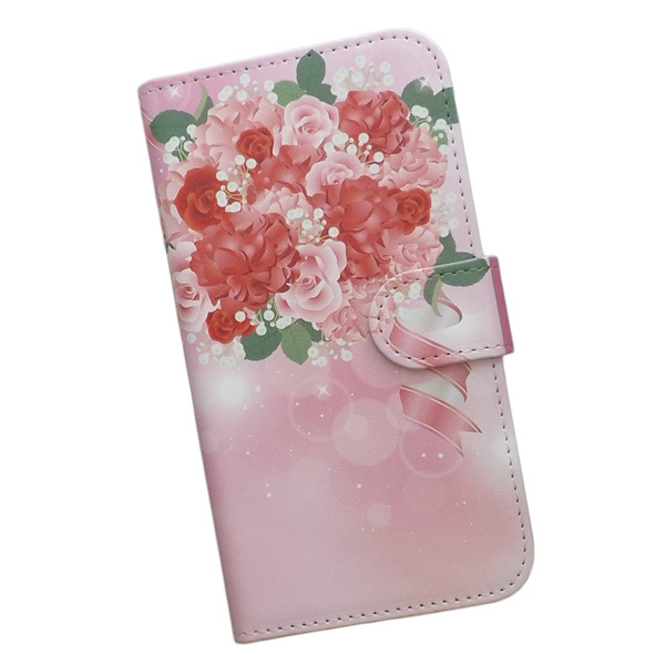 AQUOS zero6 SHG04/A102SH/SH-M18　スマホケース 手帳型 プリントケース カーネーション バラ 薔薇 花柄 花束 キラキラ_画像1