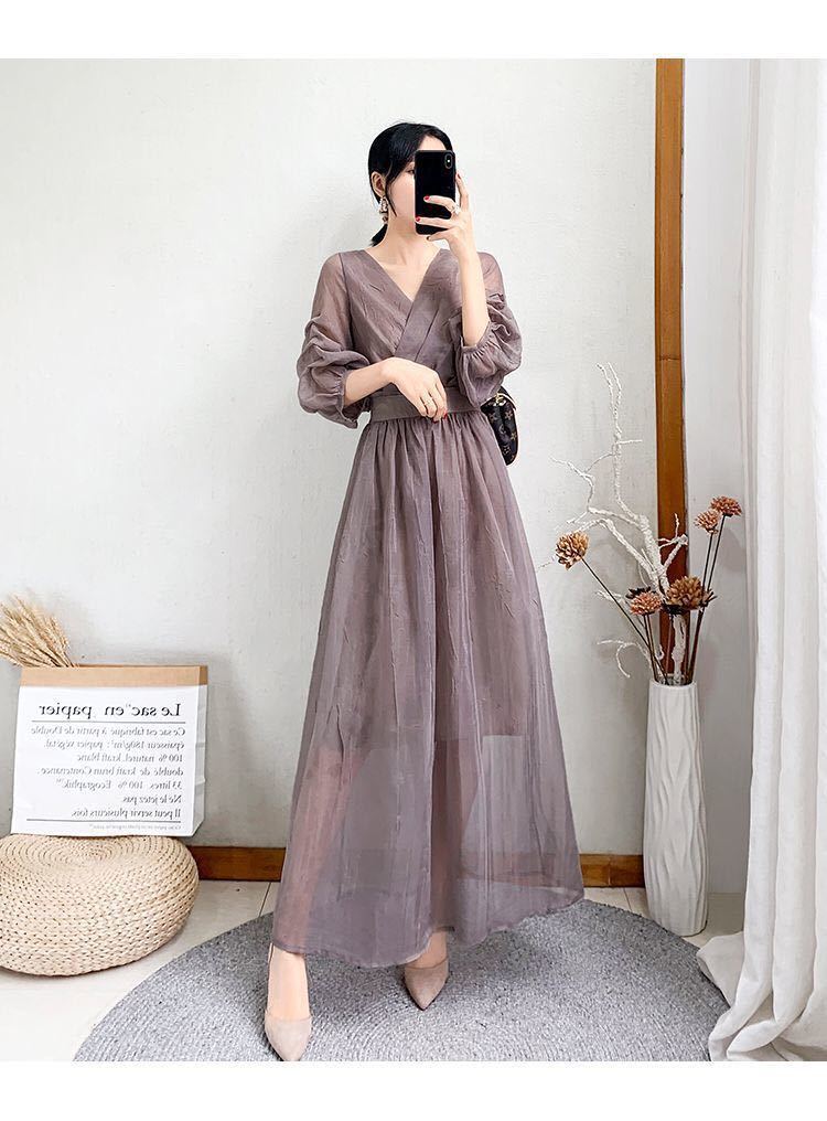  new goods party dress One-piece long chiffon long dress wedding two next . go in . go in . type .. type graduation ceremony . birthday memory photographing . call purple 3XL