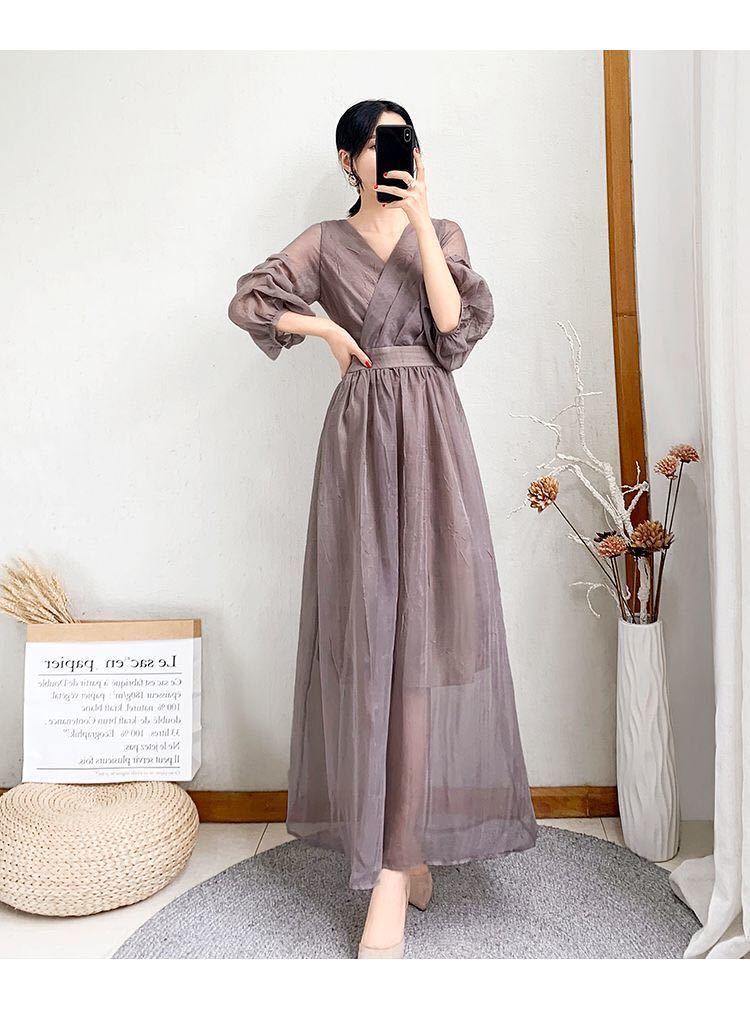  new goods party dress One-piece long chiffon long dress wedding two next . go in . type go in . type .. type graduation ceremony . birthday memory photographing . call purple M