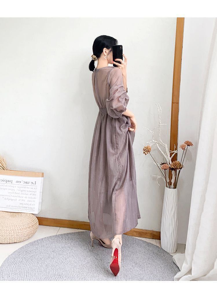  new goods party dress One-piece long chiffon long dress wedding two next . go in . go in . type .. type graduation ceremony . birthday memory photographing . call purple 2XL