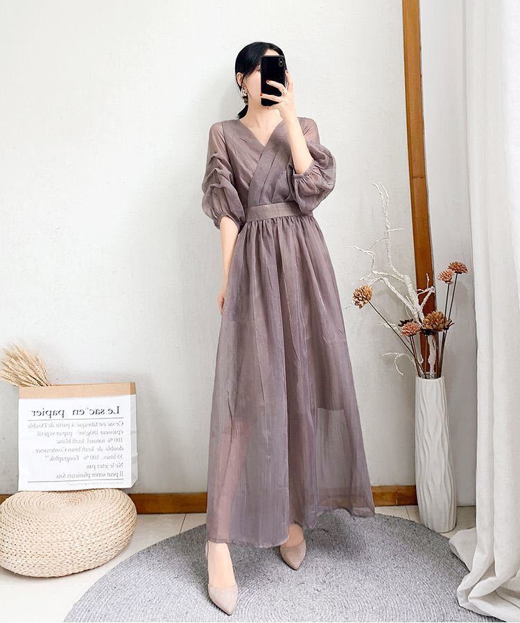  new goods party dress One-piece long chiffon long dress wedding two next . go in . go in . type .. type graduation ceremony . birthday memory photographing . call purple 3XL