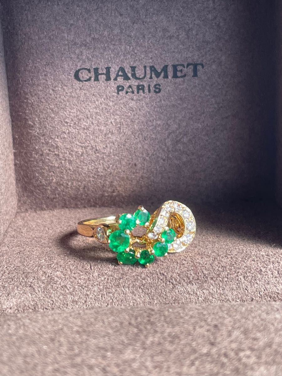 お値下げCHAUMET PARIS ダイヤモンド×エメラルドインフィニティリング♯51 箱付き　12〜12.5号