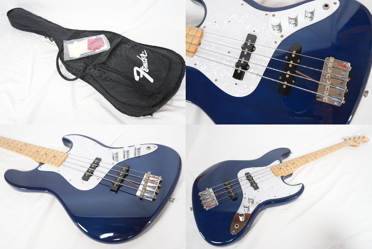 *Fender Japan*JB62-TBL GLAY JIRO model manner Jazz base spot model rare!1997~2000 year made beautiful goods Ash body see-through blue *