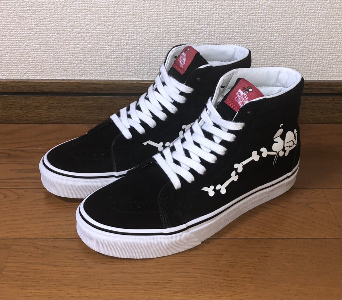 VANS x PEANUTS SK8-Hi Reissue SNOOPY BONE US5 23cm バンズ ピーナッツ スケートハイ リシュー スヌーピー ボーン ブラック ホワイト 黒_画像1