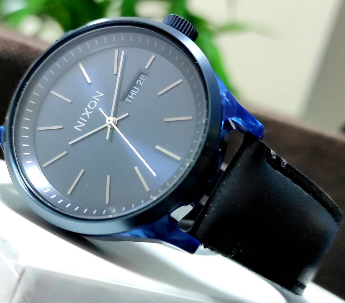 【新品】NIXON ニクソン 腕時計 SENTRY LUXE セントリー リュクス ネイビー×ブラックレザー コードバン 激レア デットストック！の画像4