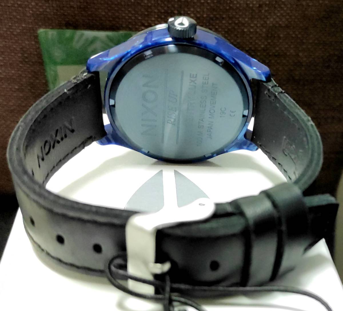 【新品】NIXON ニクソン 腕時計 SENTRY LUXE セントリー リュクス ネイビー×ブラックレザー コードバン 激レア デットストック！の画像10