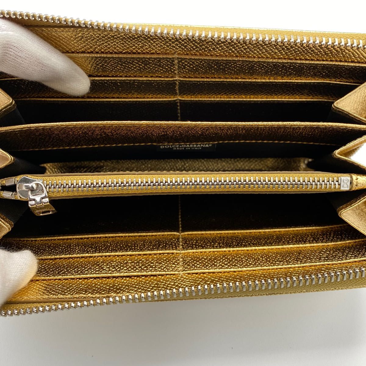 《希少 超美品》 ドルチェアンドガッバーナ レザー 長財布 ゴールド