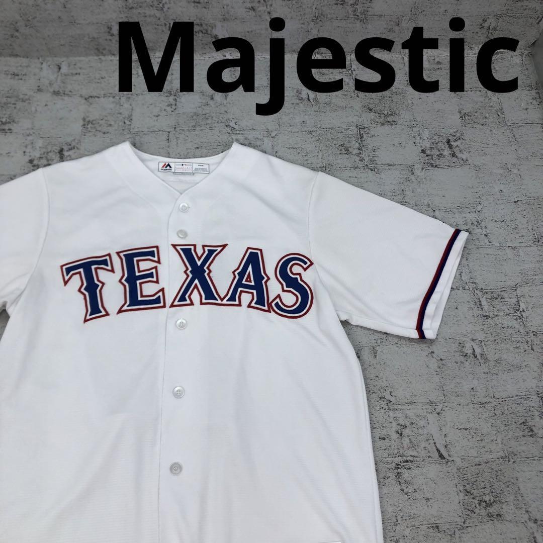Majestic マジェスティック テキサスレンジャーズ ゲームシャツ ユニフォーム W13804