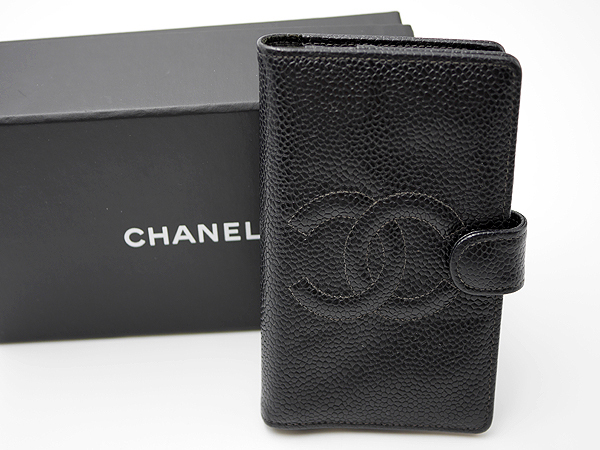 シャネル CHANEL キャビアスキン 手帳カバー 箱袋 5番台 ファッション