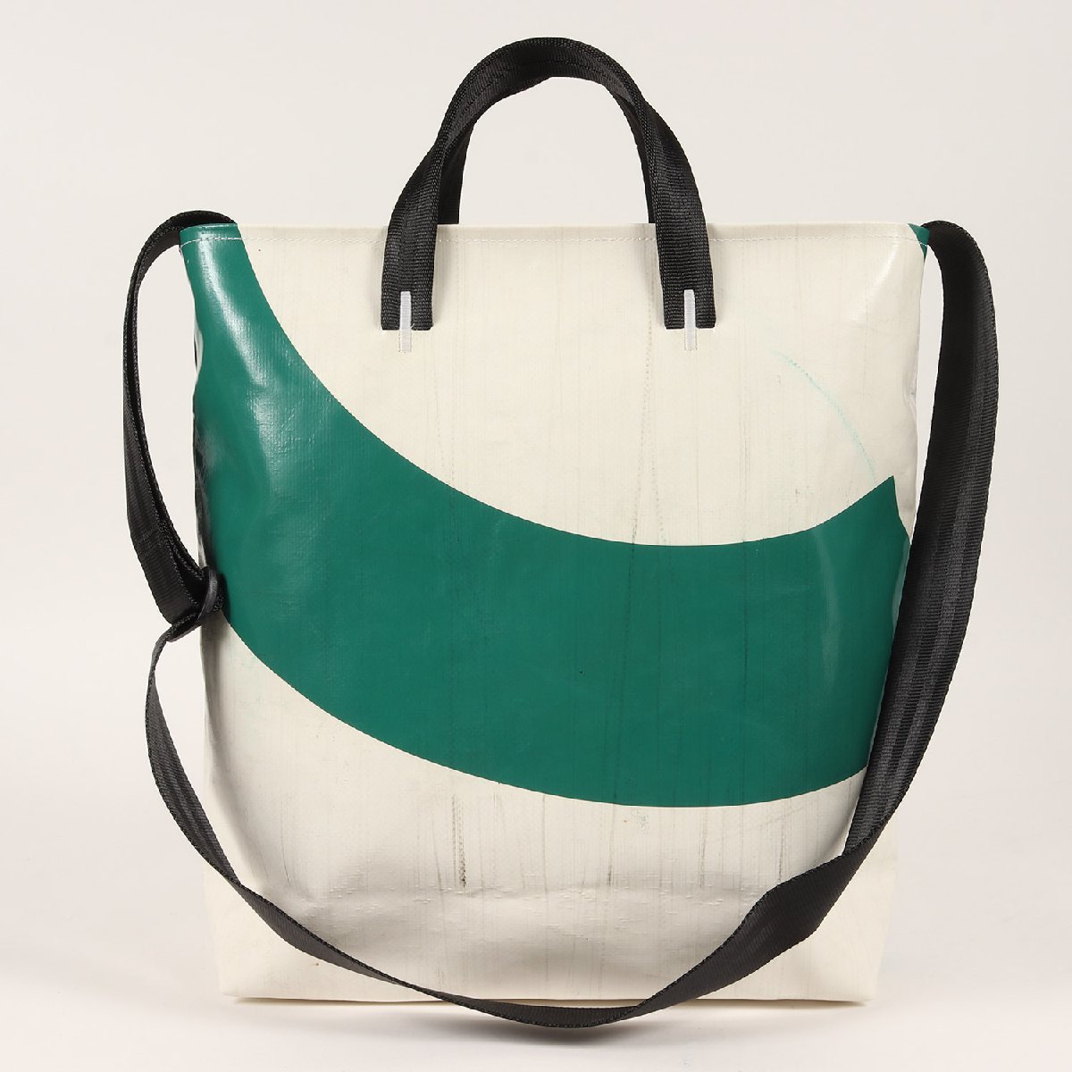 美品 FREITAG フライターグ リーランド 2WAY トートバッグ ショルダーバッグ F202 LELAND TOTE BAG SMALL グリーン ホワイト 緑 白 鞄_画像3