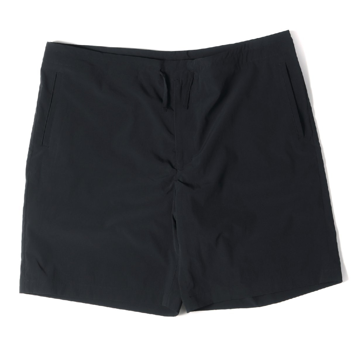 美品 UNIVERSAL PRODUCTS ユニバーサル プロダクツ ストレッチ イージーショーツ BIG Waist Easy SHORTS 21SS ブラック 3 ショートパンツ