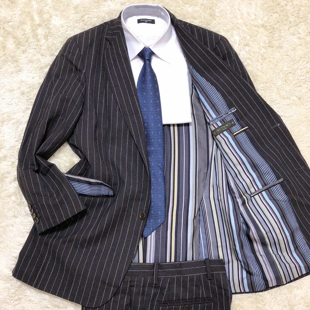高品質 スーツ エトロ【幻の紳士服】ETRO 上下 通年 光沢裏地 48(L相当