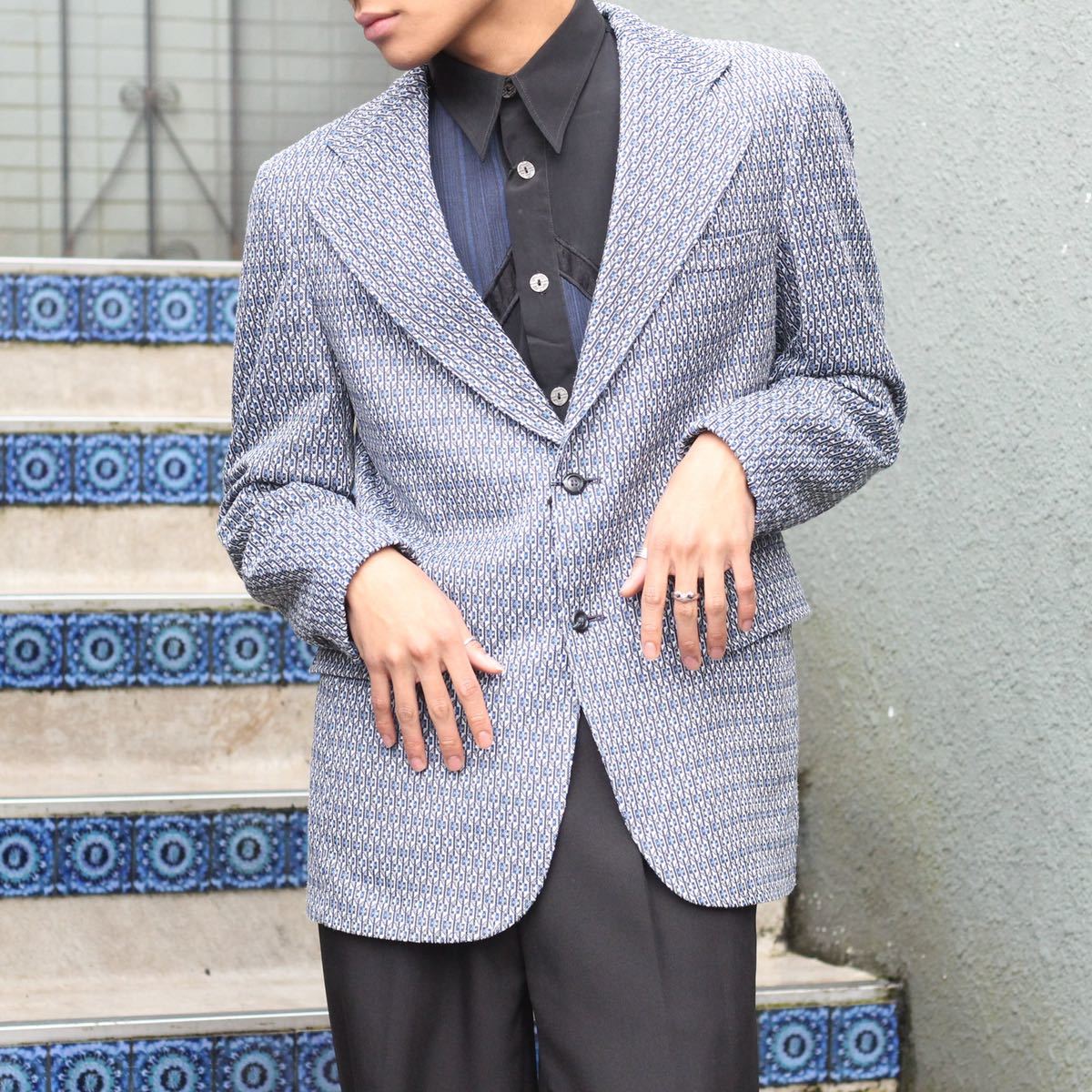 *SPECIAL ITEM* 70's USA VINTAGE PATTERNED DESIGN TAILORED JACKET/70年代アメリカ古着柄デザインテーラードジャケット