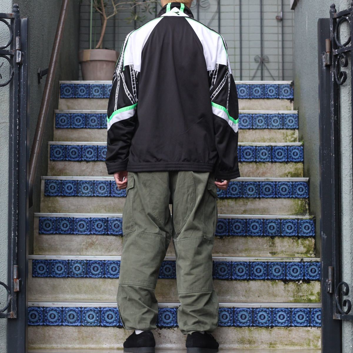 *SPECIAL ITEM* EU VINTAGE diadora 3D LINE DESIGN TRACK JACKET JERSEY/ヨーロッパ古着3Dラインデザイントラックジャケットジャージ