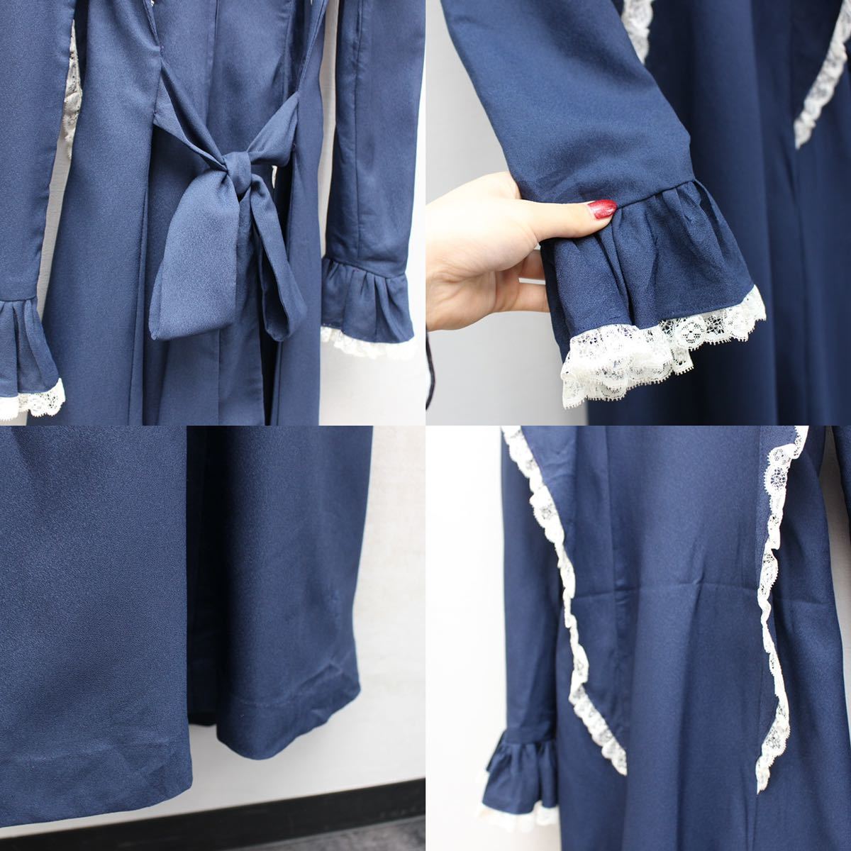 SPECIAL ITEM 70's USA VINTAGE FRILL DESIGN BELTED LONG ONE SPECIAL ITEM 70's USA VINTAGE FRILL DESIGN BELTED LONG ONE