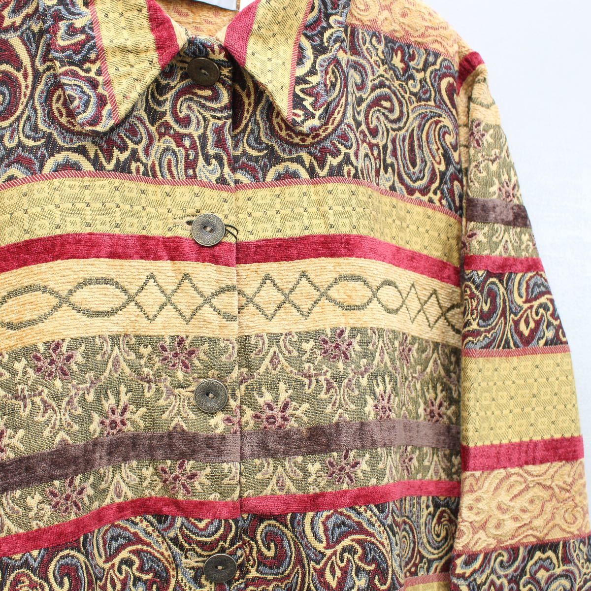 USA VINTAGE EMBROIDERY JACQUARD DESIGN JACKET/アメリカ古着ジャガード刺繍デザインジャケット