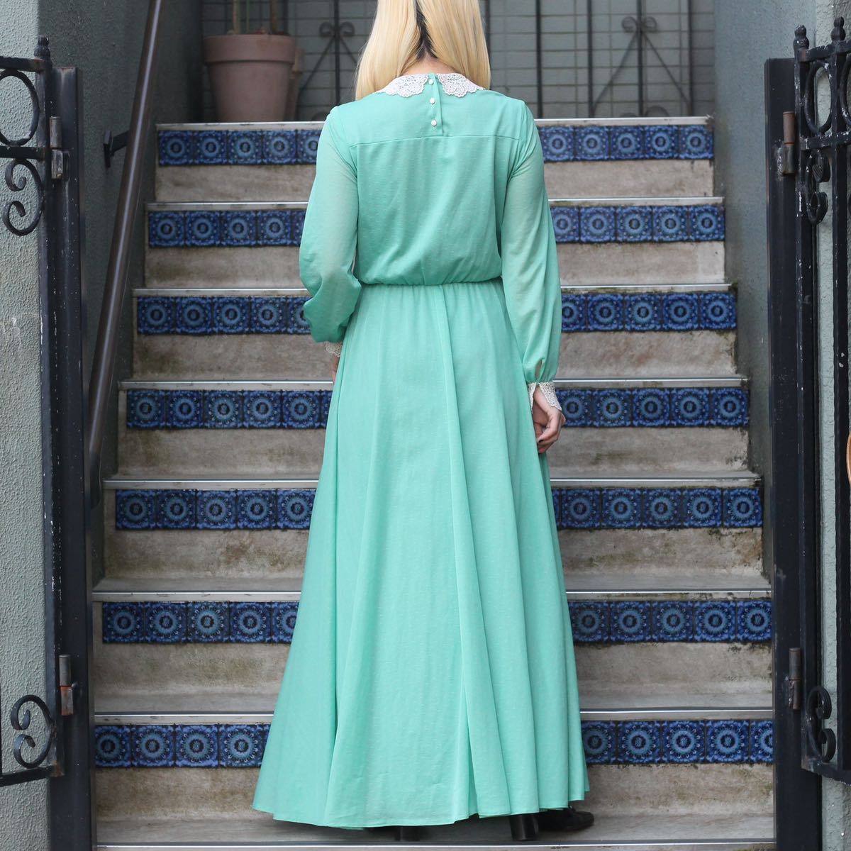 SPECIAL ITEM 70's USA VINTAGE SORBET COLOR DRESS ONE PIECE SPECIAL ITEM 70's USA VINTAGE SORBET COLOR DRESS ONE PIECE