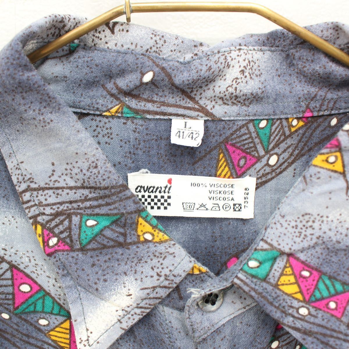 USA VINTAGE AVANTI RETRO PATTERNED RAYON SHIRT/アメリカ古着レトロ柄レーヨンシャツ