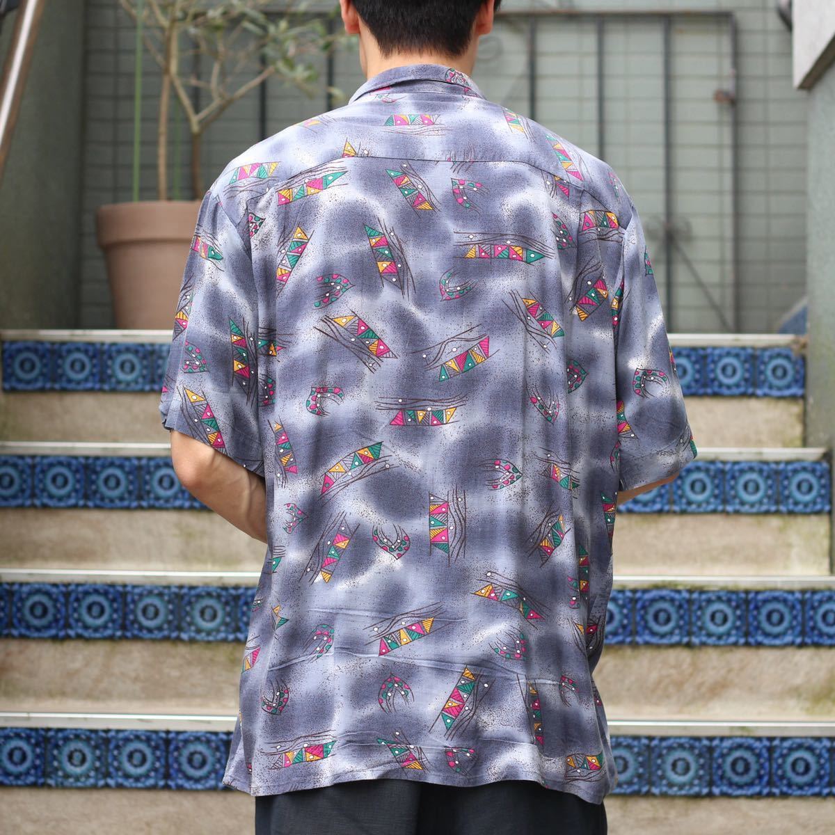 USA VINTAGE AVANTI RETRO PATTERNED RAYON SHIRT/アメリカ古着レトロ柄レーヨンシャツ