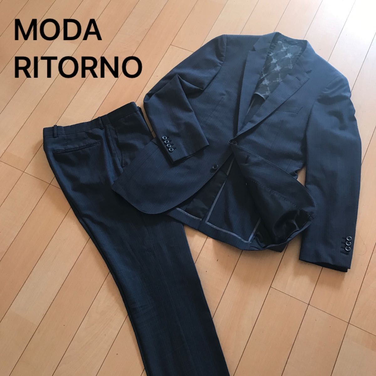 MODA RITORNO スーツセットアップ　ストライプ　YA5 ブルーグレー