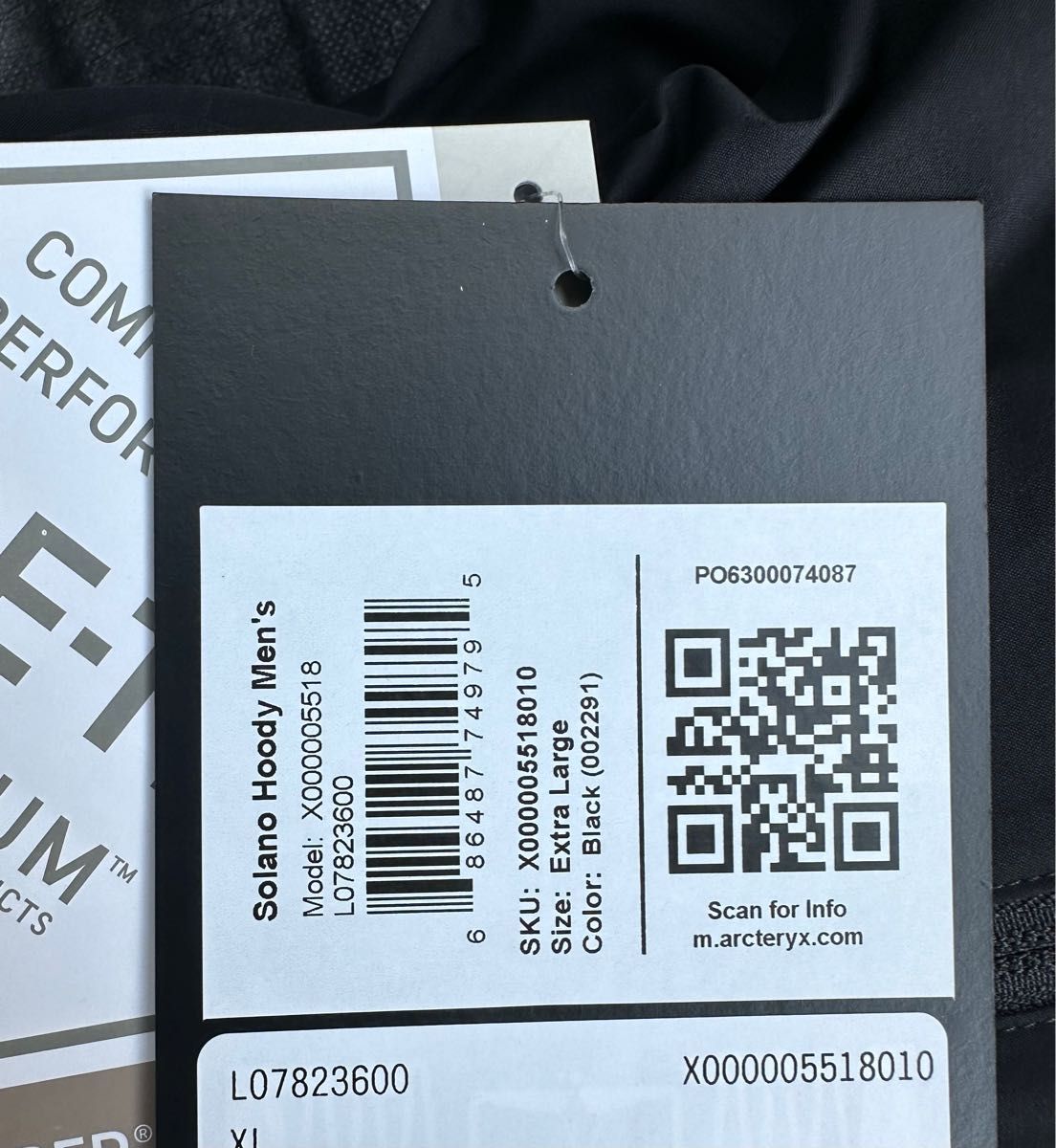 新品未使用タグ付き】ARC'TERYX アークテリクス ソラノフーディ XL