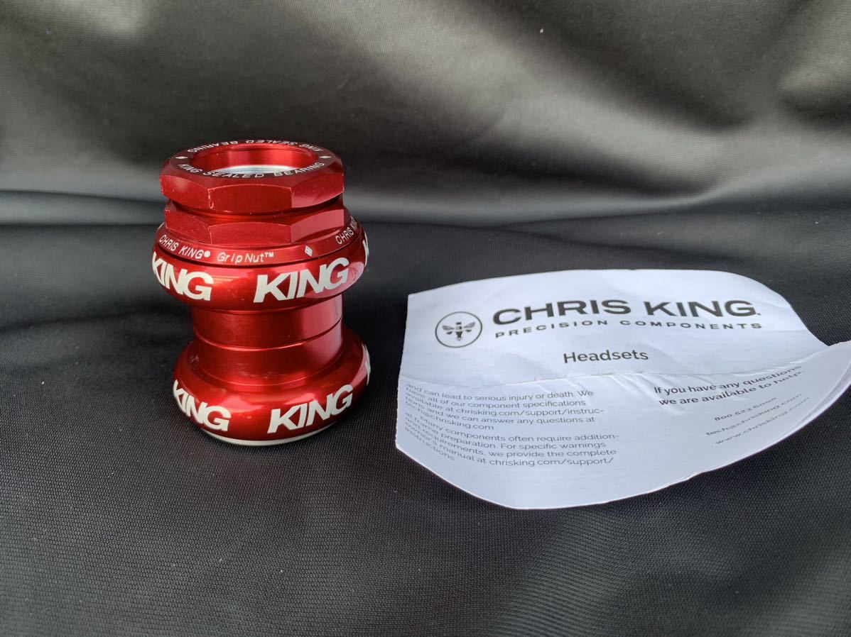 ■ChrisKing GripNut 1-1/8(OS) red■クリスキング ヘッドパーツ Brompton ブロンプトン