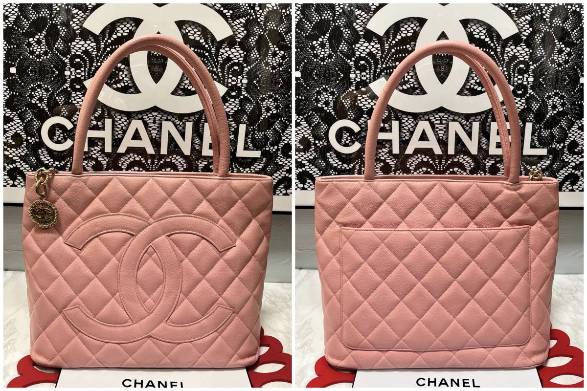 ◆◇ 激レア 極上美品 シャネル ★ CHANEL 復刻トート 高級 トートバッグ ピンク × ゴールド ヴィンテージ マトラッセ 305 ◇◆