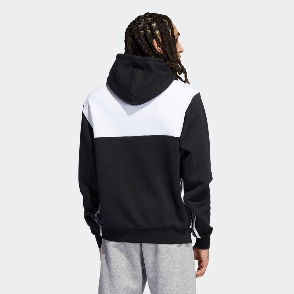 アディダスオリジナルス スプリットパーカー フーディー ストリート メンズ MENS H31271 SPLIT HOODIE BLACK × WHITE 2XO/3XL_画像3