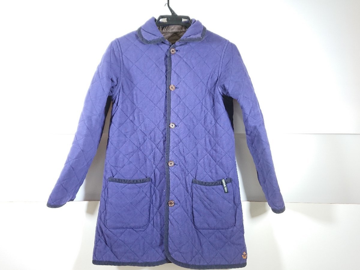 FITHfis reversible quilting quilting jacket jacket coat size 160 navy × Brown Kids used 