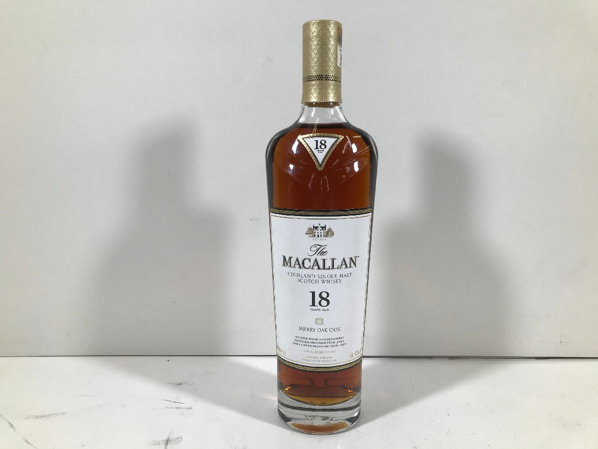 2 The MACALLAN マッカラン 18年 ウイスキー アルコール分43% 700ml SHERRY OAK CASK ANNUAL 2022 RELEASE 酒 アルコール 未開栓