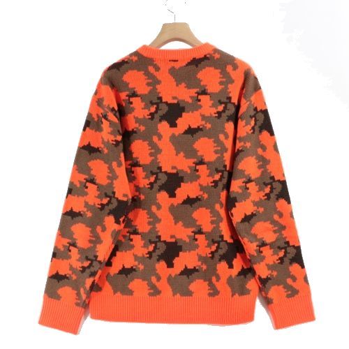 Supreme シュプリーム 16AW Camo Sweater 迷彩ニット M オレンジ_画像2