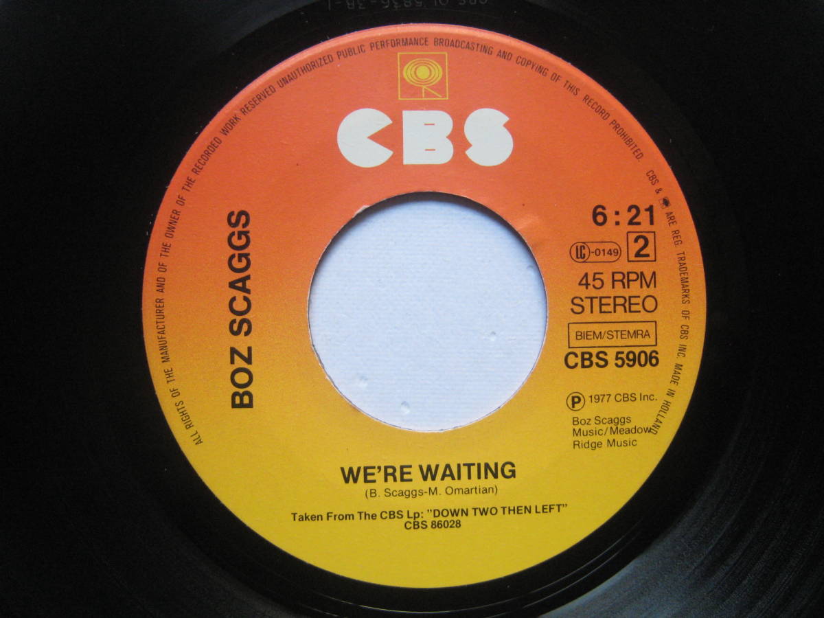 [即決][7インチ][オランダ盤]■Boz Scaggs - Still Falling For You / We're Waiting■ボズ・スキャッグス■Down Two Then Left_画像8