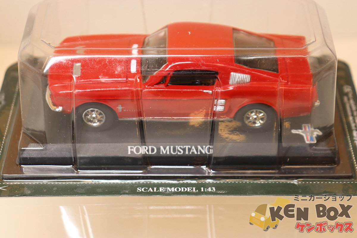 S=1/43 MK FORD フォード MUSTANG ムスタング 赤 20世紀の名車コレクション 箱少汚れ 箱は開封済 中国製 現状渡し_画像4