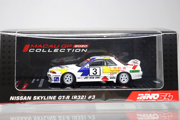 INNO64　IN64-R32-MGP20PB　日産スカイラインGT-R(R32)#3 TEAM HKS MACAU GUIA RACE 1991　※限定品・1/64スケール_画像1