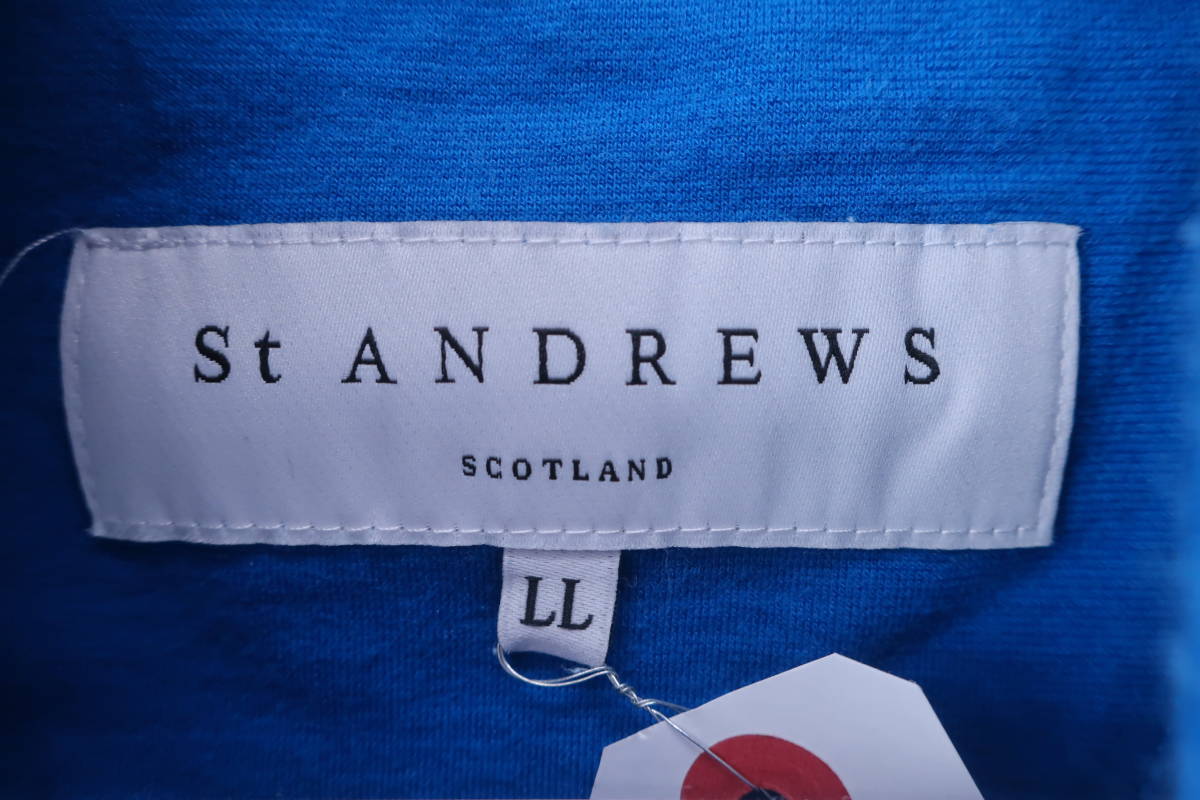 St ANDREWS(セントアンドリュース) 長袖ハイネックシャツ 青 メンズ LL ゴルフウェア 2212-0322 中古_画像3