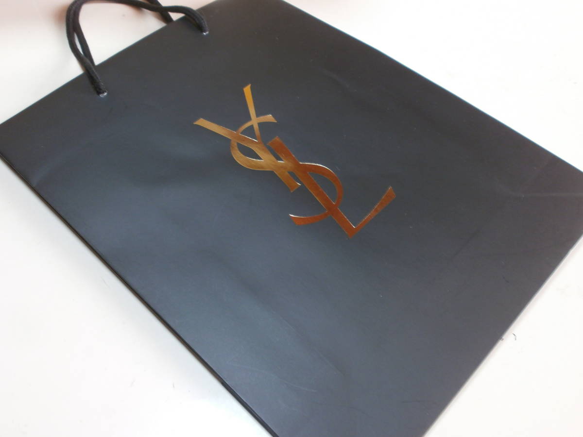 10 Yves Saint-Laurent YSL イヴ・サン＝ローラン BLACK ブラック 黒 袋 紙袋 ショップ袋 ショッパー ショッピングバッグ_画像2