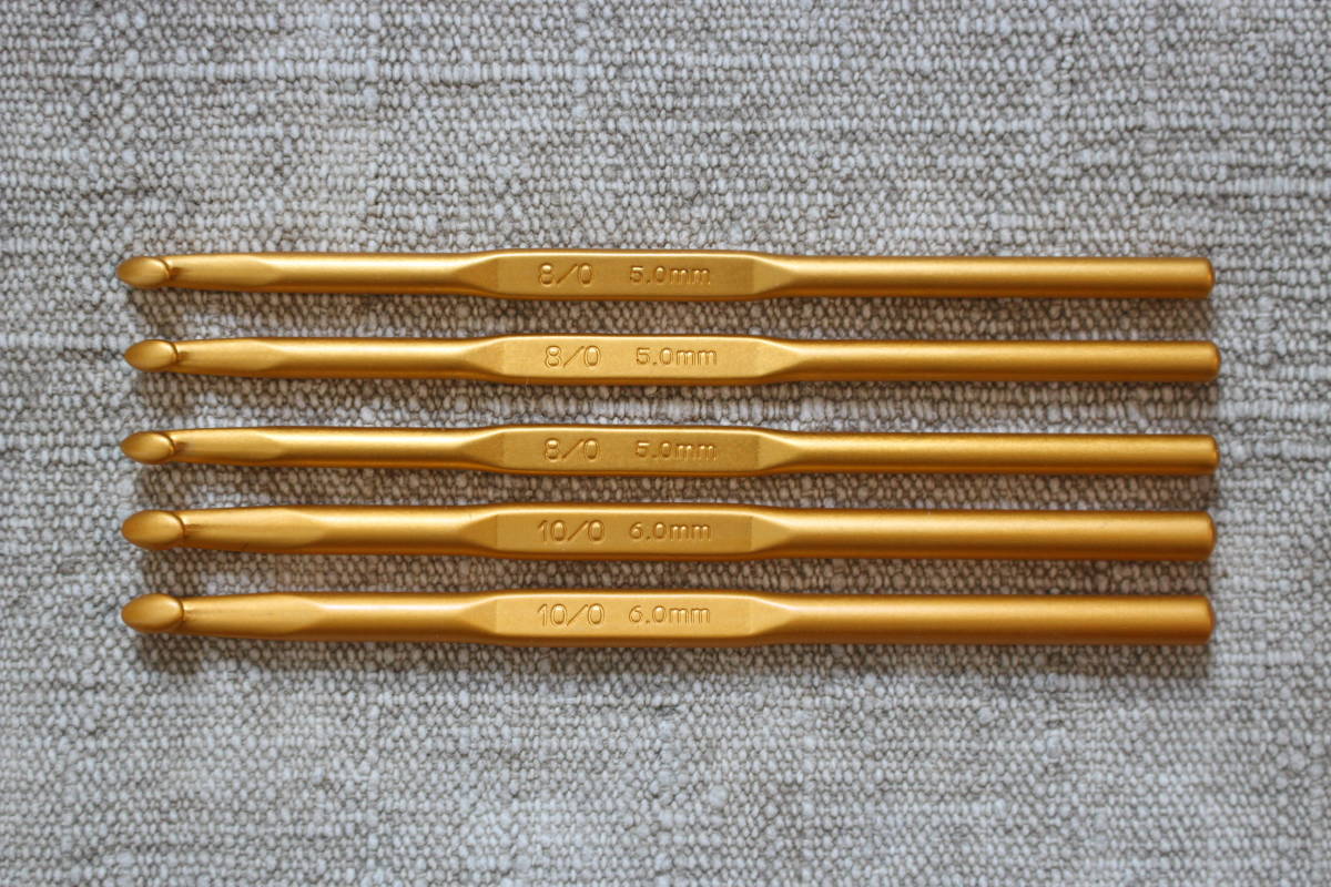  new goods 5 piece set selling out k donkey - crochet needle [ one-side hook ] 5mm 6mm 8/0 10/0 long-term keeping goods knitting embroidery 