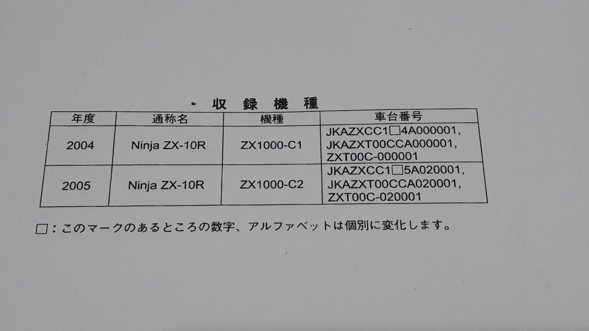 カワサキ KAWASAKI Ninja ZX-10R 04 05 サービスマニュアル_画像4