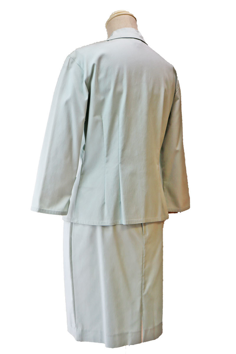 tp97　春夏　スカートスーツ　セットアップ　7分袖　ブルーグレー　レディースファッション　9号　レナウン・ネクストアイ　わけあり20代　_画像3