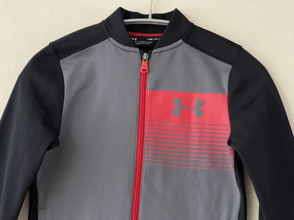  super-beauty goods UNDER ARMOUR( Under Armor ) training pe naan to jacket YSM(T130cm) Kids reverse side nappy black gray long sleeve use 3 times spring autumn winter 