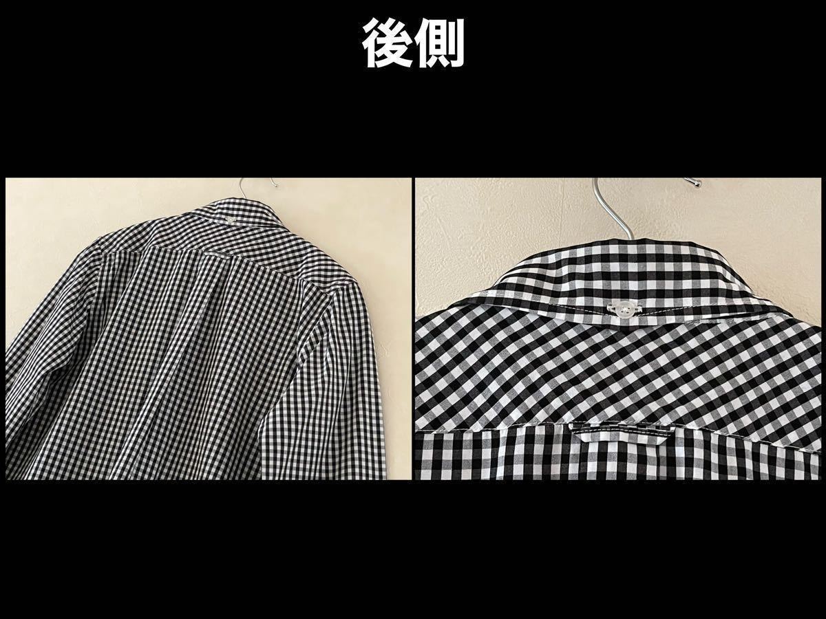 超美品 BEAMS(ビームス)BOY レディース シャツ M(T155-160cm)使用2回 ホワイト ブラック チェック 長袖 (株)ビームス 春秋 アウトドア