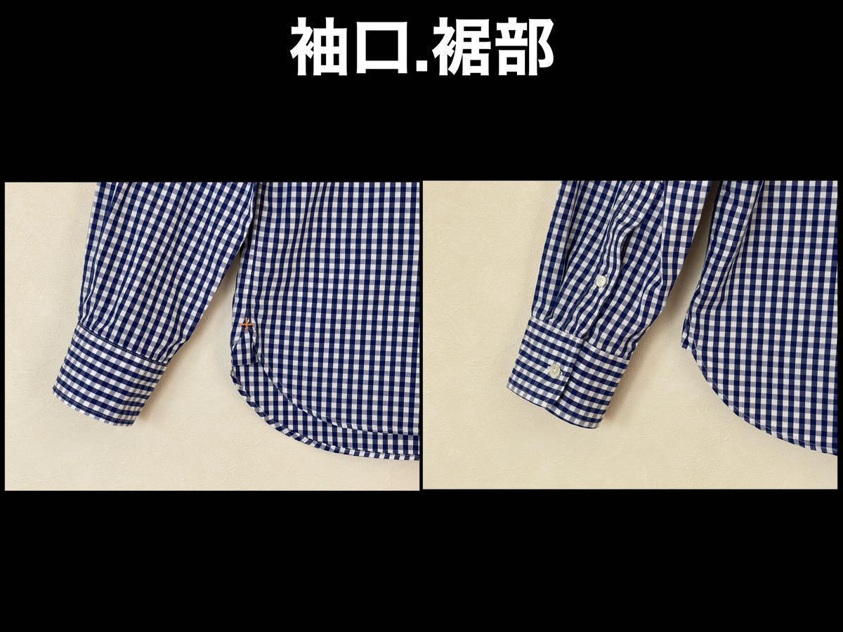  очень красивый товар BEAMS( Beams ) мужской рубашка с длинным рукавом S(T160-170cm) использование 2 раз голубой белый проверка хлопок хлопок ( АО ) Beams весна предмет уличный 