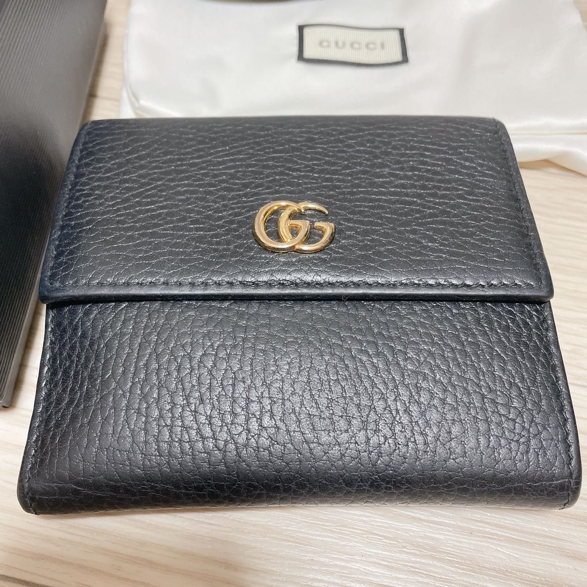 GUCCI グッチ 折り財布 ウォレット プチマーモント ブラック