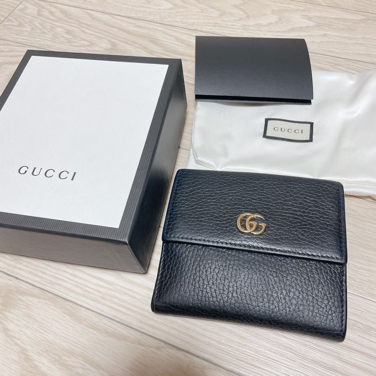 GUCCI グッチ 折り財布 ウォレット プチマーモント ブラック